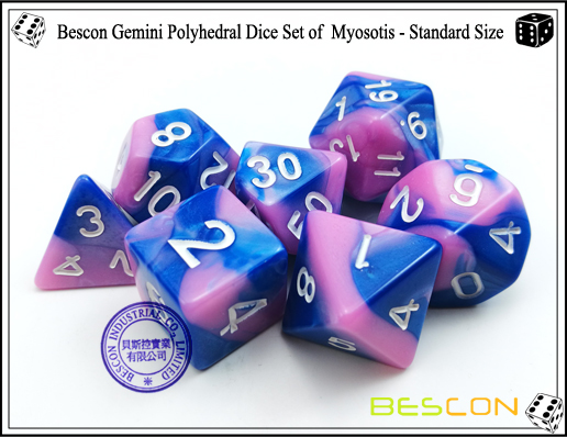 Bescon Gemini Würfel Set von Myosotis-4 Bescon Gemini Dice Set of Myosotis-4