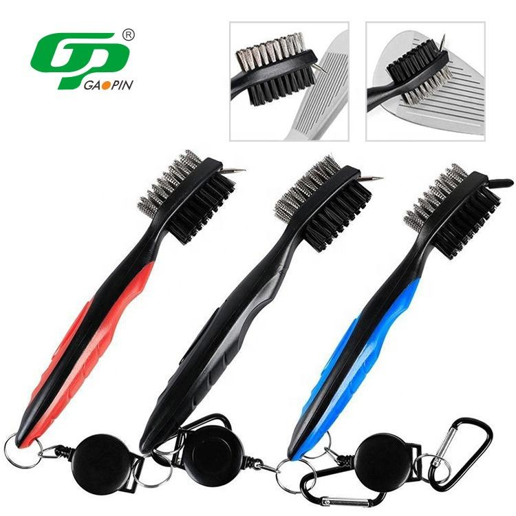 Double Sided 3-in-1 Golf Club Cleaner Brush with Steel Bristles Golf Bag Compatible Cleaning Tool4 Double Sided 3-in-1 Golf Club Cleaner Brush with Steel Bristles Golf Bag Compatible Cleaning Tool4