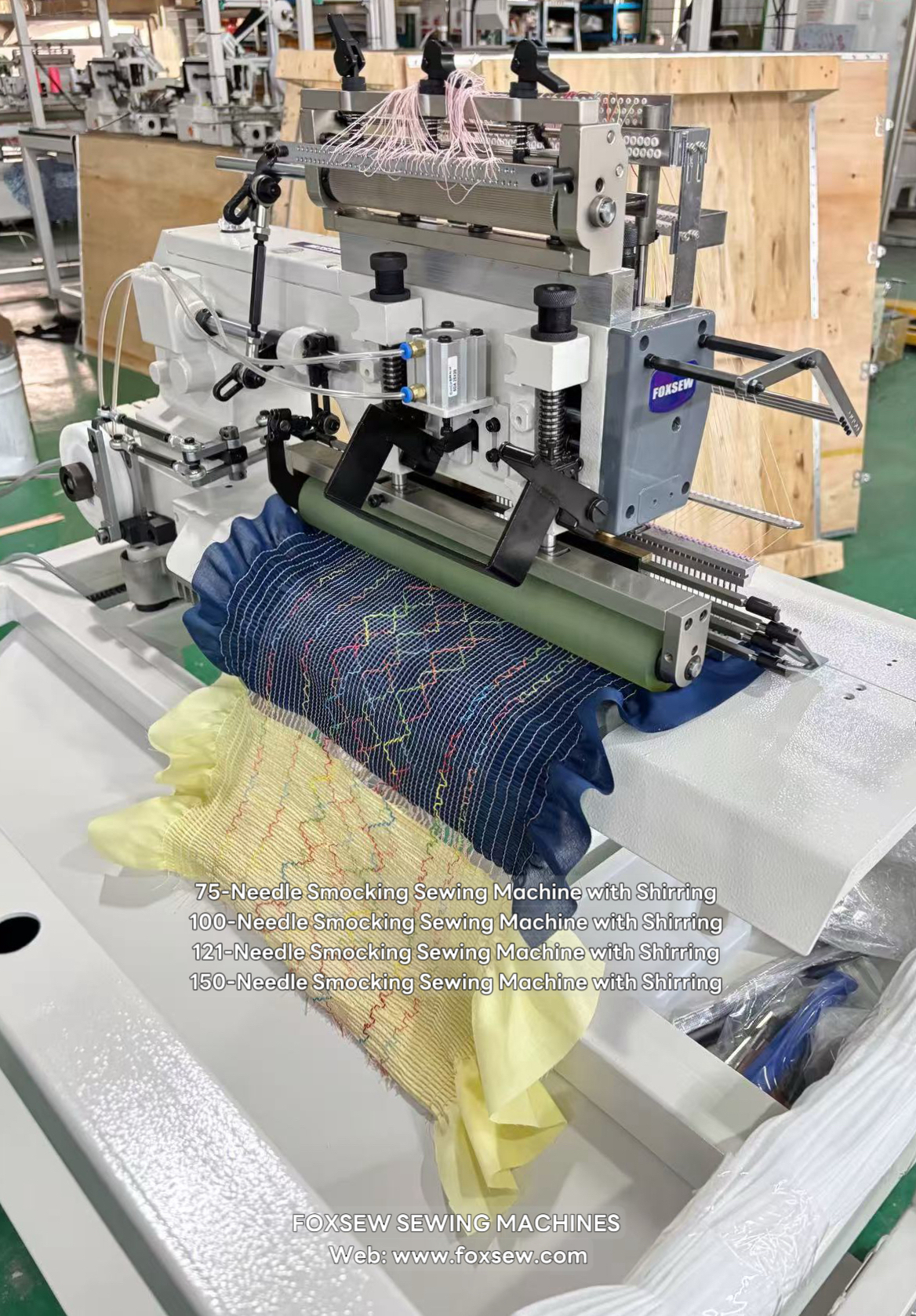 100-Needle Smocking Sewing Machine with Shirring FOXSEW FX14100 -6 100-Needle Smocking Sewing Machine with Shirring FOXSEW FX14100 -6