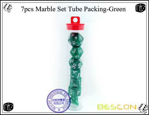 7pcs Marmor Set Tube Verpackung-Grün 7pcs Marble Set Tube Packing-Green