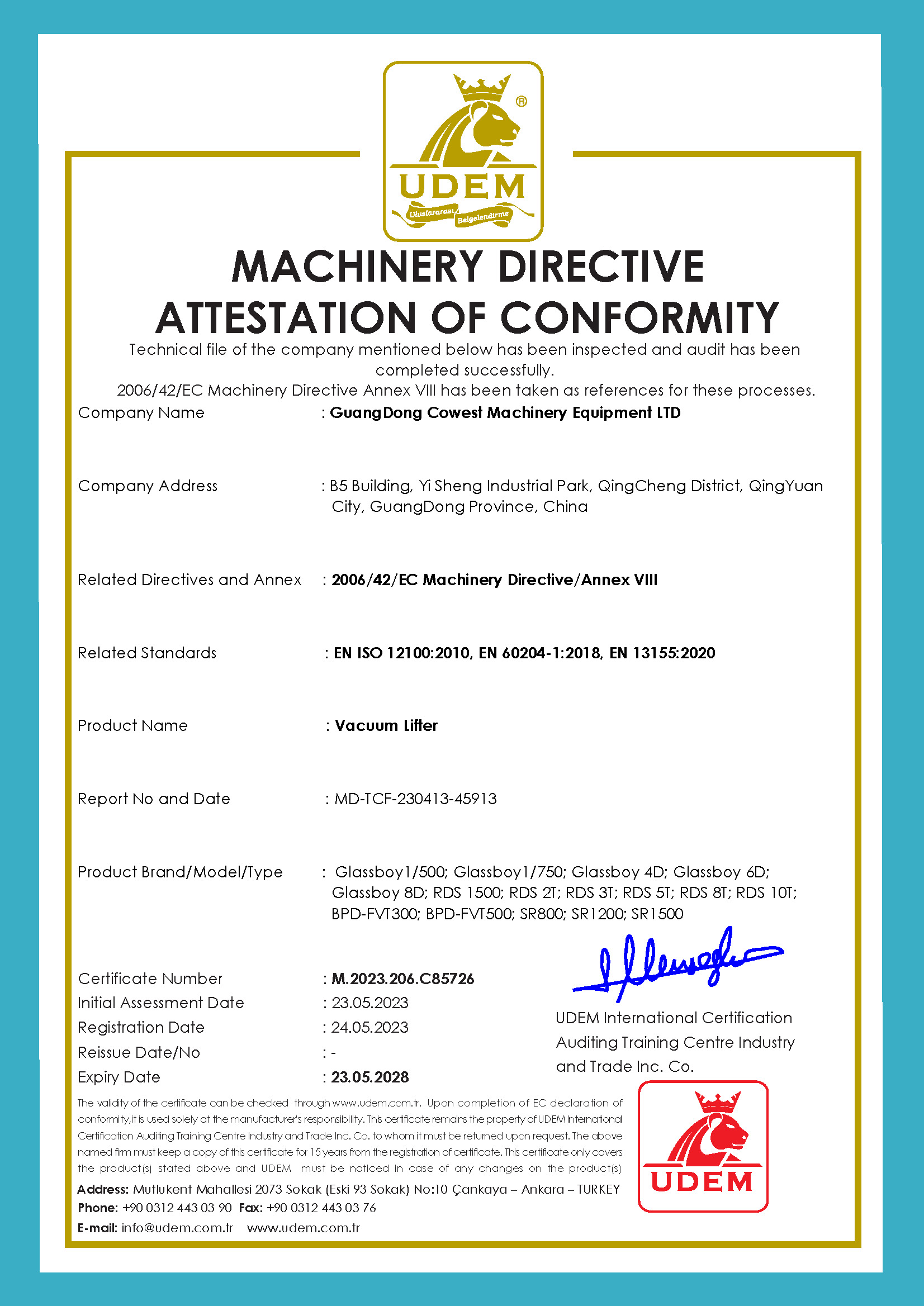 Cowest Machinery CE Cowest Machinery CE