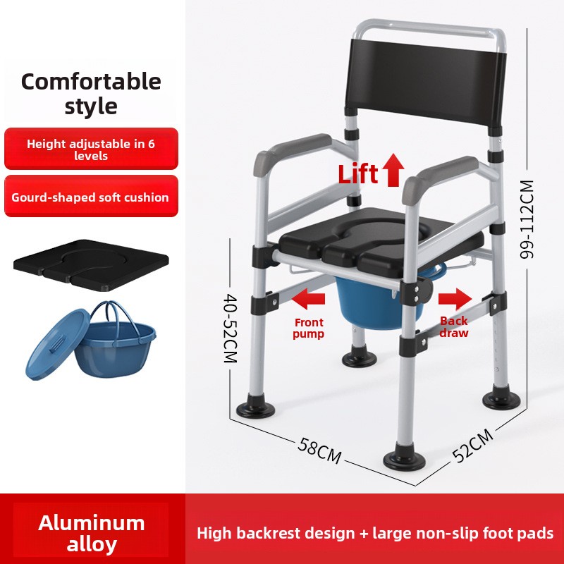 Bedroom Movable Toilet Project-Specific Rehabilitation Equipment for Bathing Portable Adult and Elderly Foldable Commode Chair6 Bedroom Movable Toilet Project-Specific Rehabilitation Equipment for Bathing Portable Adult and Elderly Foldable Commode Chair6