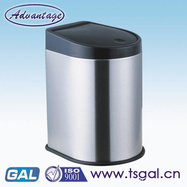 stainless steel hand press trash can