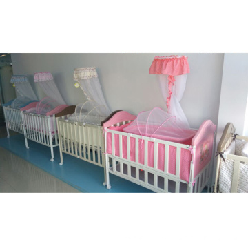 China Factroy New Foldable Baby Cot With Single High Pole Mosquito