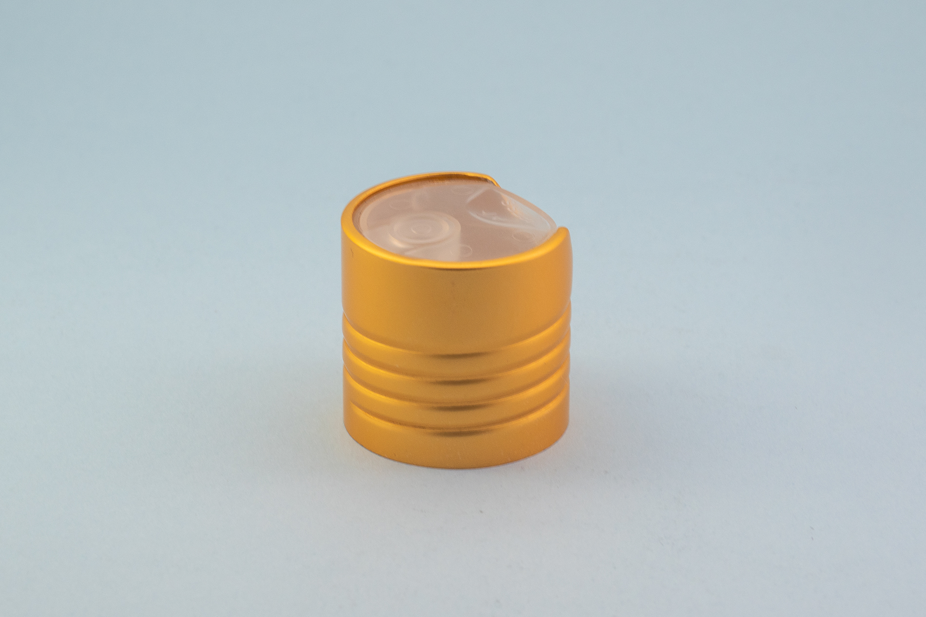 28/410 Matte Gold & Clear Disc Top Cap 28/410 Matte Gold & Clear Disc Top Cap