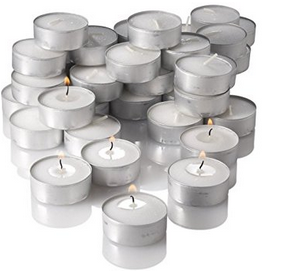 White tealight candles