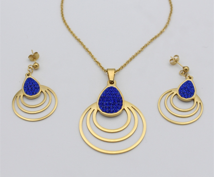 レディースネックレスとイヤリングクリスタルジュエリーセット Ladies Necklace And Earring Crystal Jewelry sets