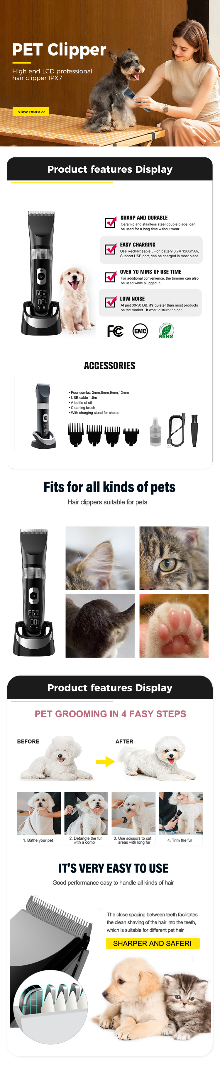 Pet hair clipper Pet hair clipper