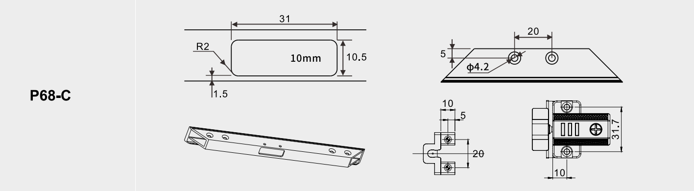 Aluminium Drawer Push-to-Open Latch Set Aluminium Drawer Push-to-Open Latch Set
