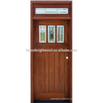 China Diseno De Puerta De Madera Vidrio Sola Entrada Frontal Fabricantes