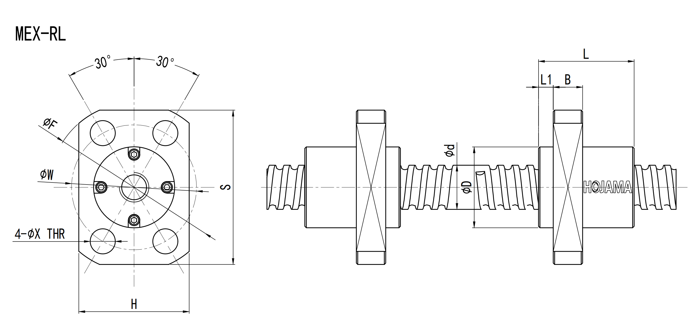MEXRLBi directional ball screw MEXRLBi directional ball screw