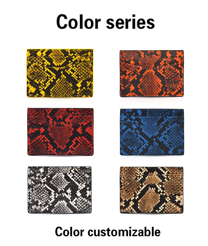 Роскошный кожаный держатель для визиток Python для мужчин Luxury Python Leather Business Card Holder for Men