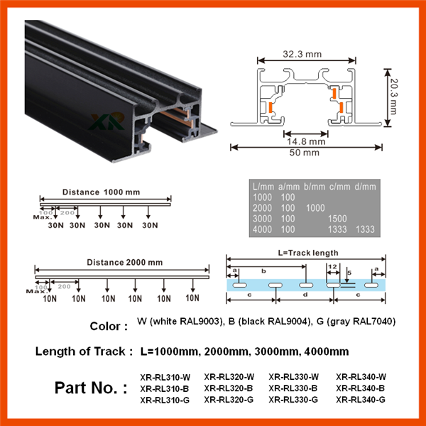 Recessed 3 Wires Track System 