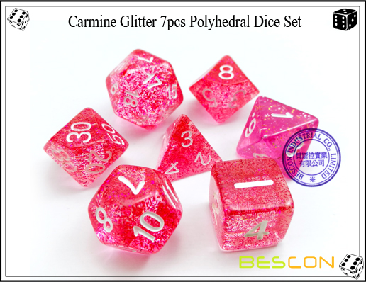 Ensemble de dés multicolores 7pcs multicolores - 13 Assorted Colored Glitter 7pcs Polyhedral Dice Set-13