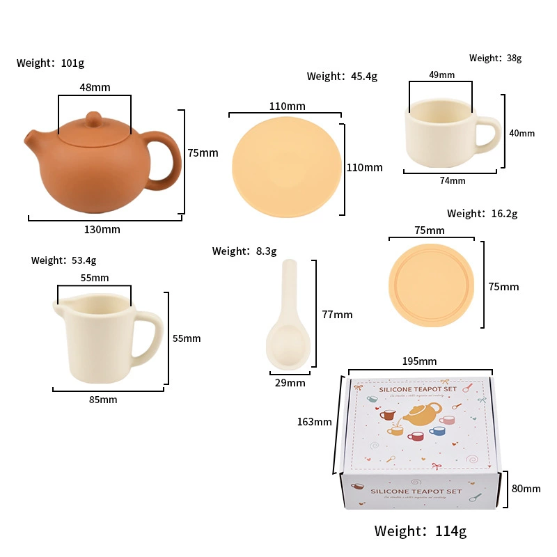 silicone tea set toys MFZ-G008A silicone tea set toys MFZ-G008A