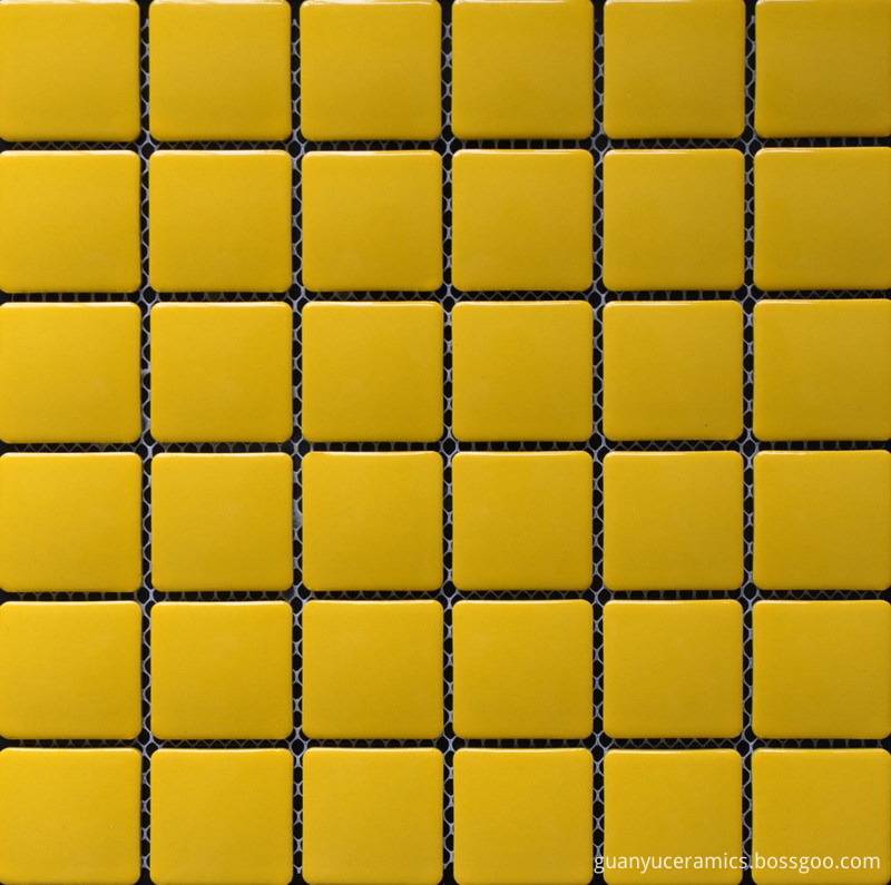 Fresh Yellow Square Chip Porcelain Mosaic