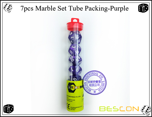7pcs Marmor Set Tube Verpackung-Lila 7pcs Marble Set Tube Packing-Purple