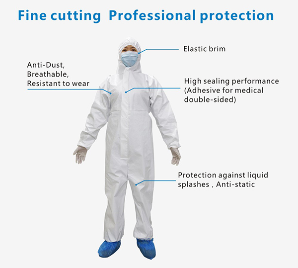 Macacão descartável do vestido do isolamento Disposable Isolation Gown Coverall