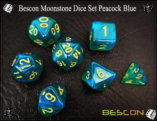 Набор павлиньих костей-4 Peacock Blue Dice Set-4