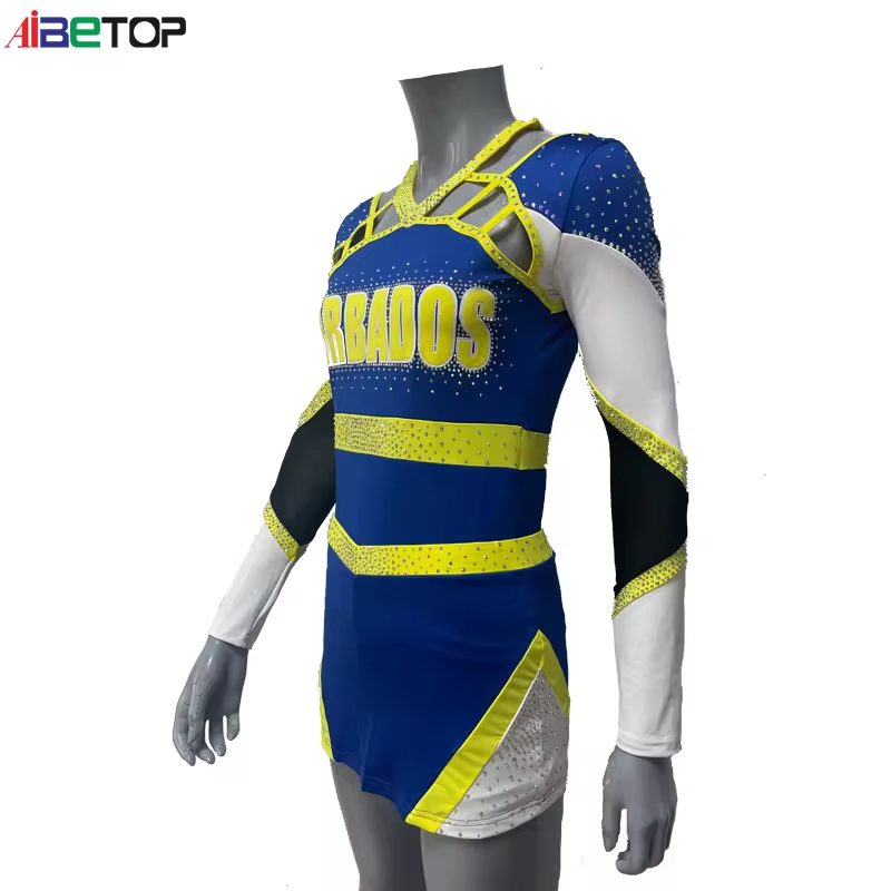 Custom All Star Cheerleading Uniforms Blue White Long Sleeve Cheerleading Uniforms6 Custom All Star Cheerleading Uniforms Blue White Long Sleeve Cheerleading Uniforms6