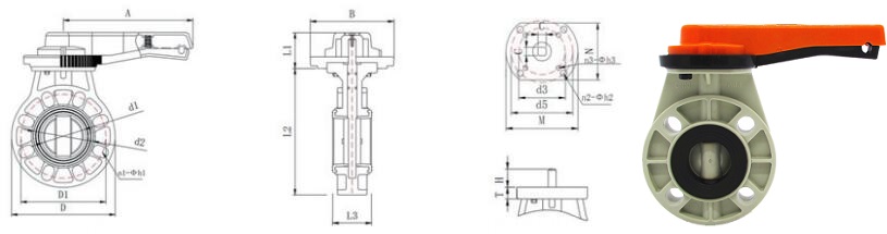 Données sur les vannes papillons pp butterfly valve data