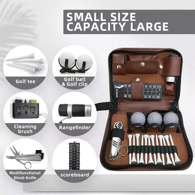 Premium Portable Leather Case with Custom Logo Essential Golf Accessory Kit Personalized Gift Set for Players88 Premium Portable Leather Case with Custom Logo Essential Golf Accessory Kit Personalized Gift Set for Players88