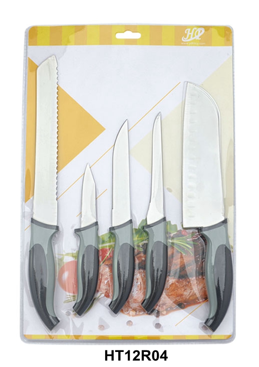 Conjunto de facas de cabo TPR e PP TPR and PP handle knife set