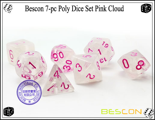 Ensemble de dés de nuage rose-2 Pink Cloud Dice Set-2