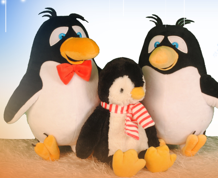 Счастливые пингвины семейные плюшевые игрушки Happy penguin family plush toys