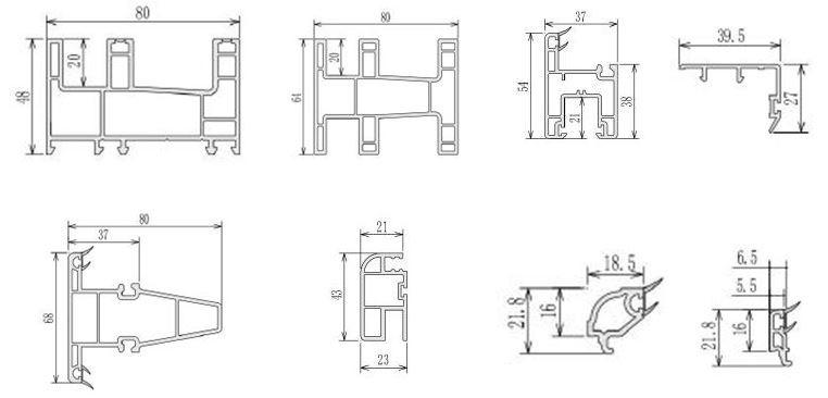 pvc sliding doors profiles