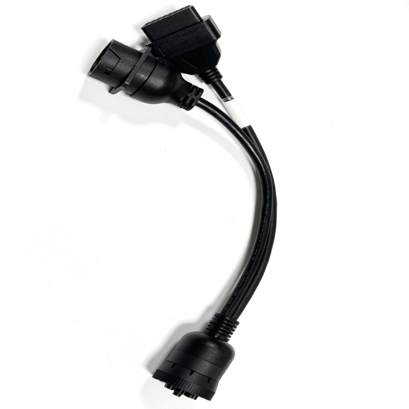 Cummins 9Pin Male to 9Pin Female OBDII 16Pin Female Y Splitter Diagnostic Cable Length 330mm Cummins 9Pin Male to 9Pin Female OBDII 16Pin Female Y Splitter Diagnostic Cable Length 330mm
