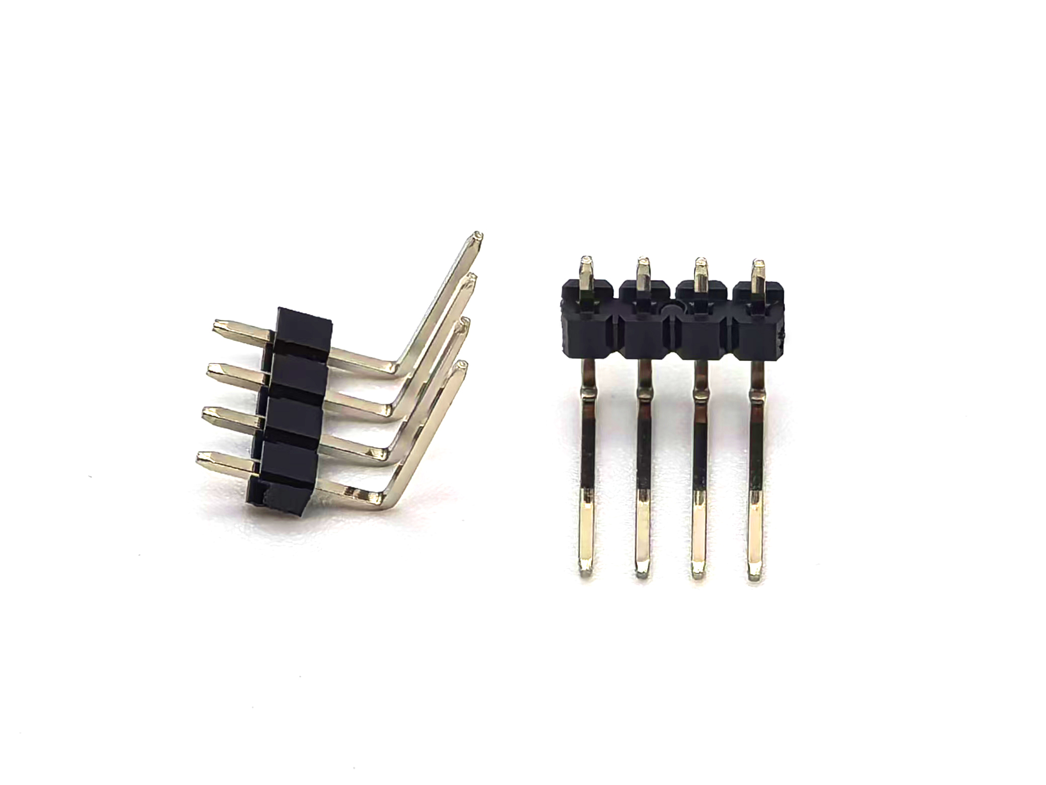 2.54mm Pitch Pin Header Connector Single Row Right Angle SQ0.64mm H2.5mm 1*4P 2.54mm Pitch Pin Header Connector Single Row Right Angle SQ0.64mm H2.5mm 1*4P