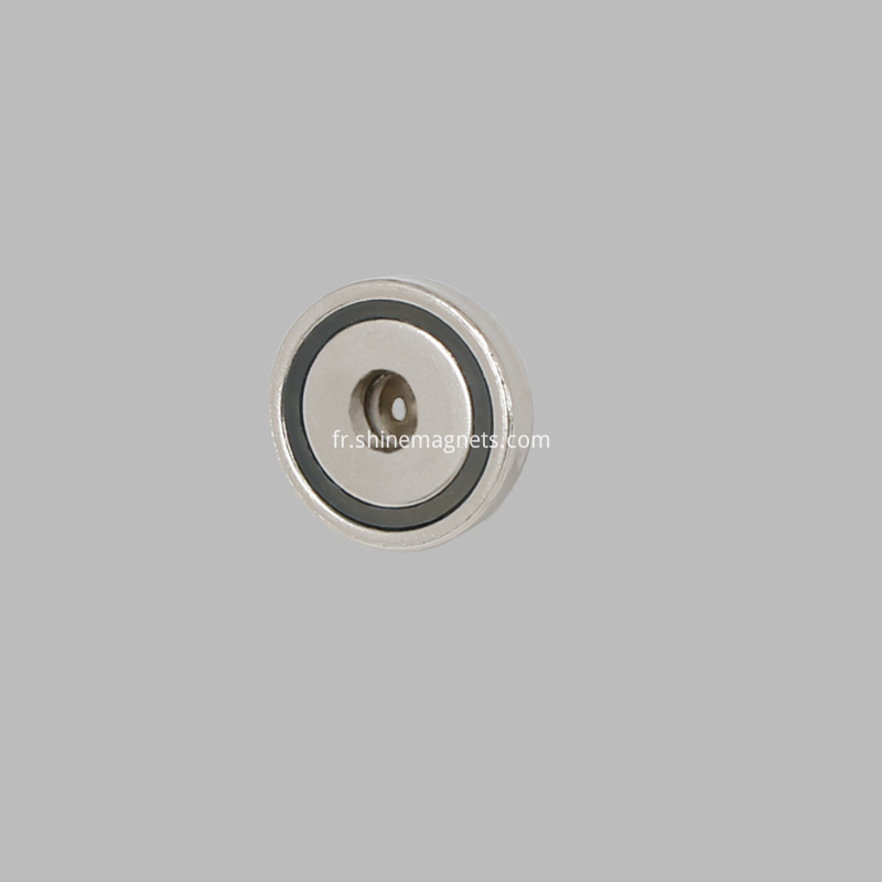 Aimant à base ronde avec trou axial round base magnet with axial hole