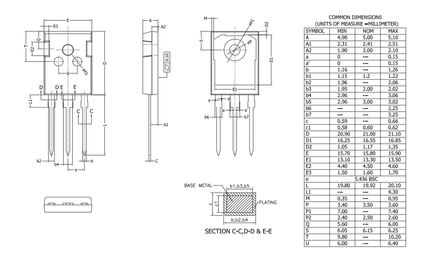 TO-247-3L Package O TO-247-3L Package O
