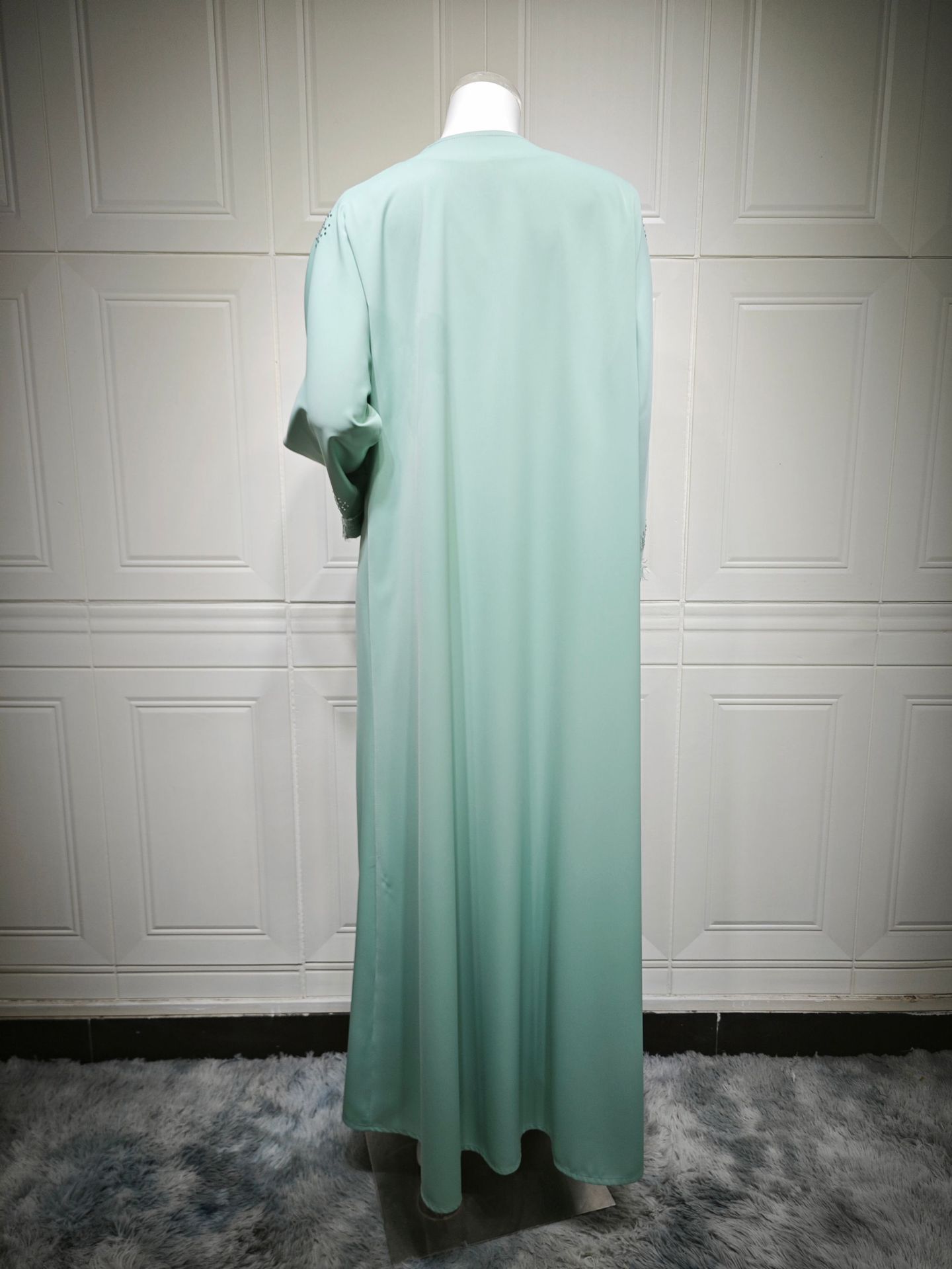 Solid Color Lace Open Abaya Cardigan Solid Color Lace Open Abaya Cardigan