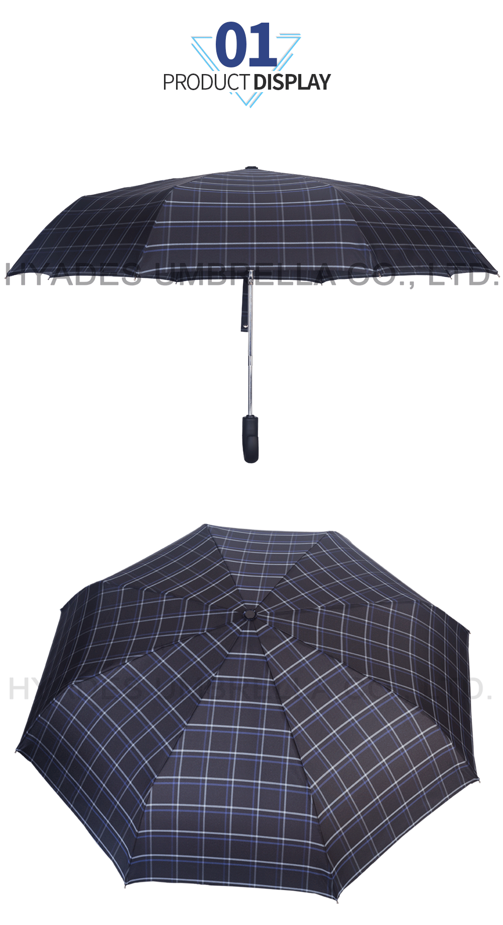 Mens Taschenschirm Rubbery Haken Griff Mens Folding Umbrella Rubbery Hook Handle