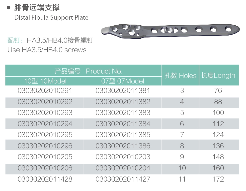 37 distal fibula destek plakası 37 distal fibula support plate