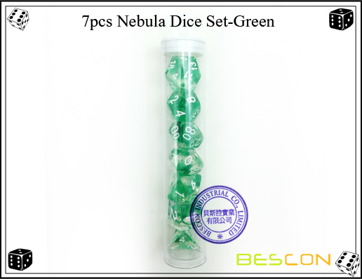 7pcs Nebula Würfel Set-Grün-d 7pcs Nebula Dice Set-Green-d