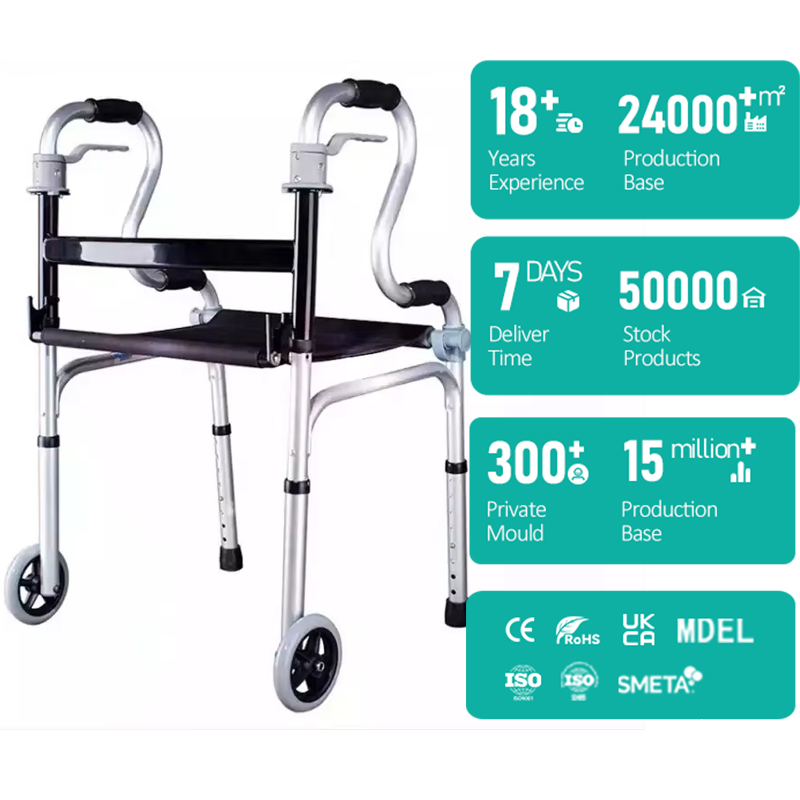 with Bed Pan Mobilizable Lightweight Folding Anti-Slip for Elderly Fracture Patients Disabled Handrail Frame 2 Wheel Walker Aid1 with Bed Pan Mobilizable Lightweight Folding Anti-Slip for Elderly Fracture Patients Disabled Handrail Frame 2 Wheel Walker Aid1