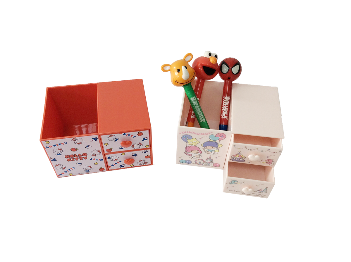 Plastic stationery boxes