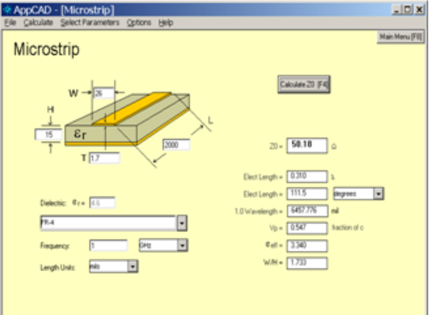 Calculadora microstrip Microstrip calculator
