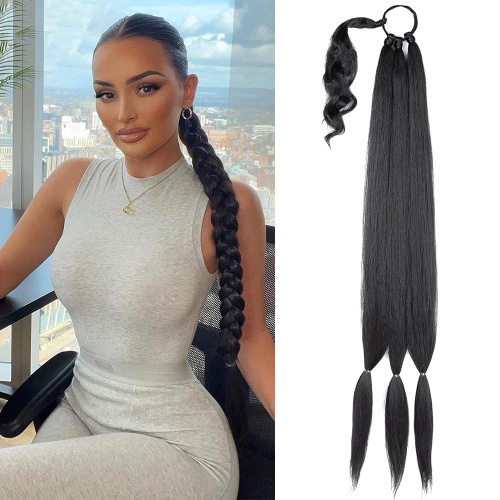 Alileader New Arrival Straight Wig Ponytail Fashion Expression Braiding Hair Pre Stretched Ponytail Synthetic Hair for Women Supplier, Supply Various Alileader New Arrival Straight Wig Ponytail Fashion Expression Braiding Hair Pre Stretched Ponytail Synthetic Hair for Women of High Quality