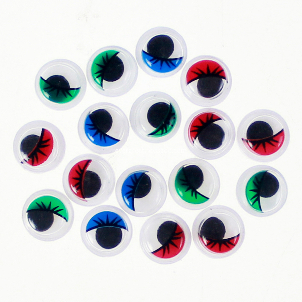Colorful wiggly Plastic Eye with Felt Eyelash Colorful wiggly Plastic Eye with Felt Eyelash