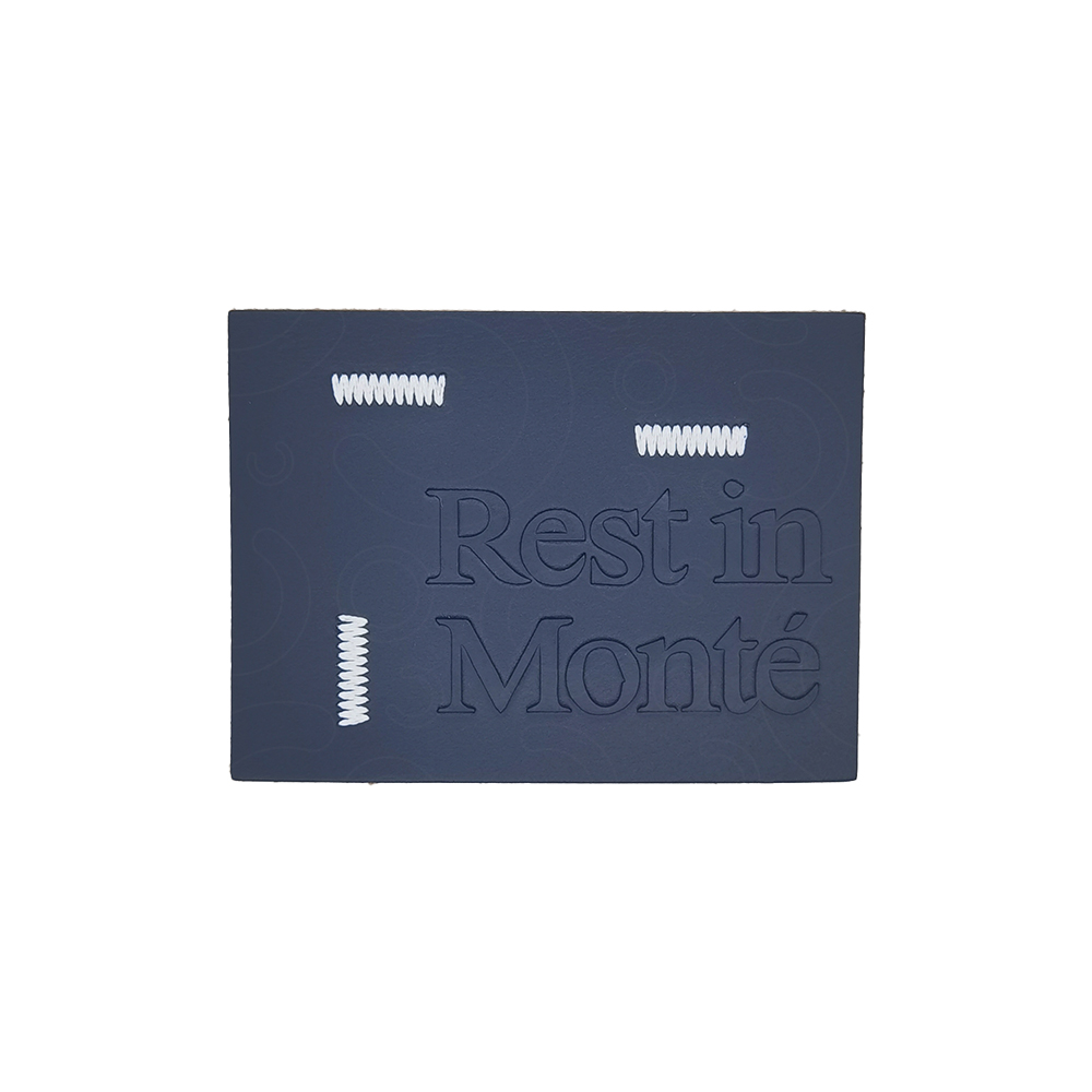 Embroidered lettered leather Embroidered lettered leather