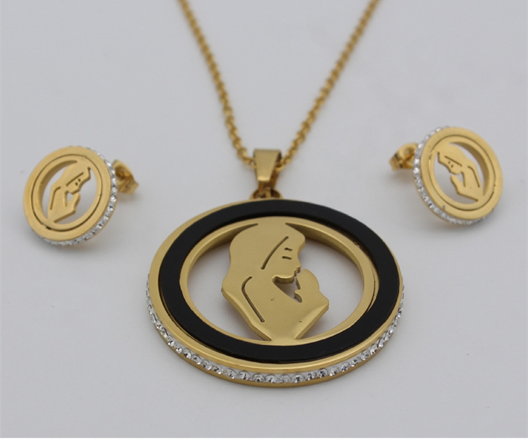 レディースネックレスとイヤリングクリスタルジュエリーセット Ladies Necklace And Earring Crystal Jewelry sets