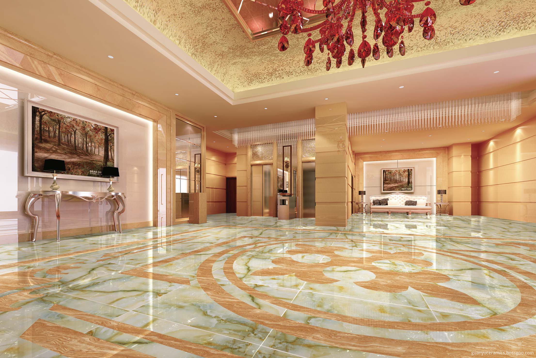 High-End Marble Pattern Polished Porcelain Tile