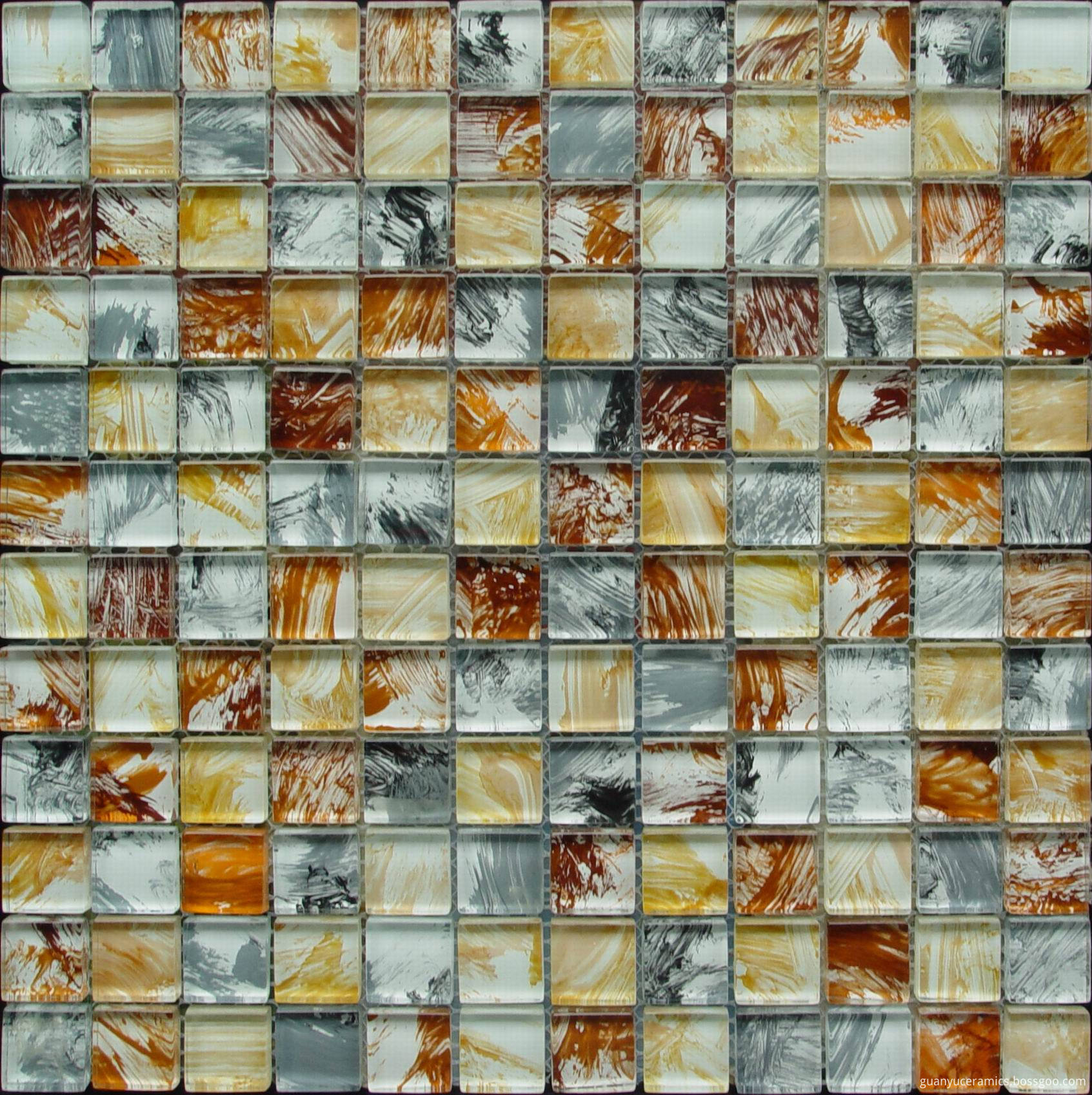 Colorful Hand Painting Glass Mosaic Tile