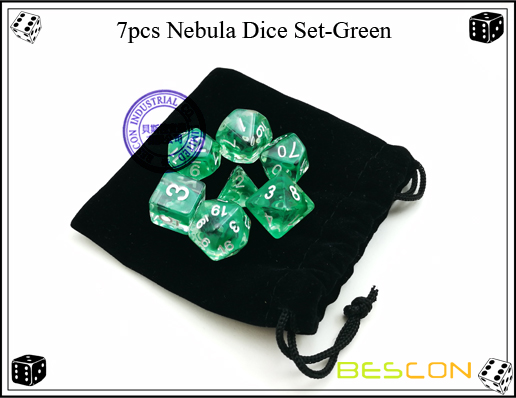 7pcs Nebula Würfel Set-Grün-2 7pcs Nebula Dice Set-Green-2