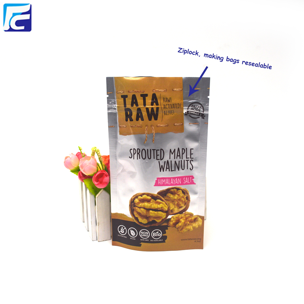 Sacchi portaoggetti per alimenti in alluminio saldabili stampati personalizzati Custom Printed Sealable Aluminum Foil Food Storage Bags