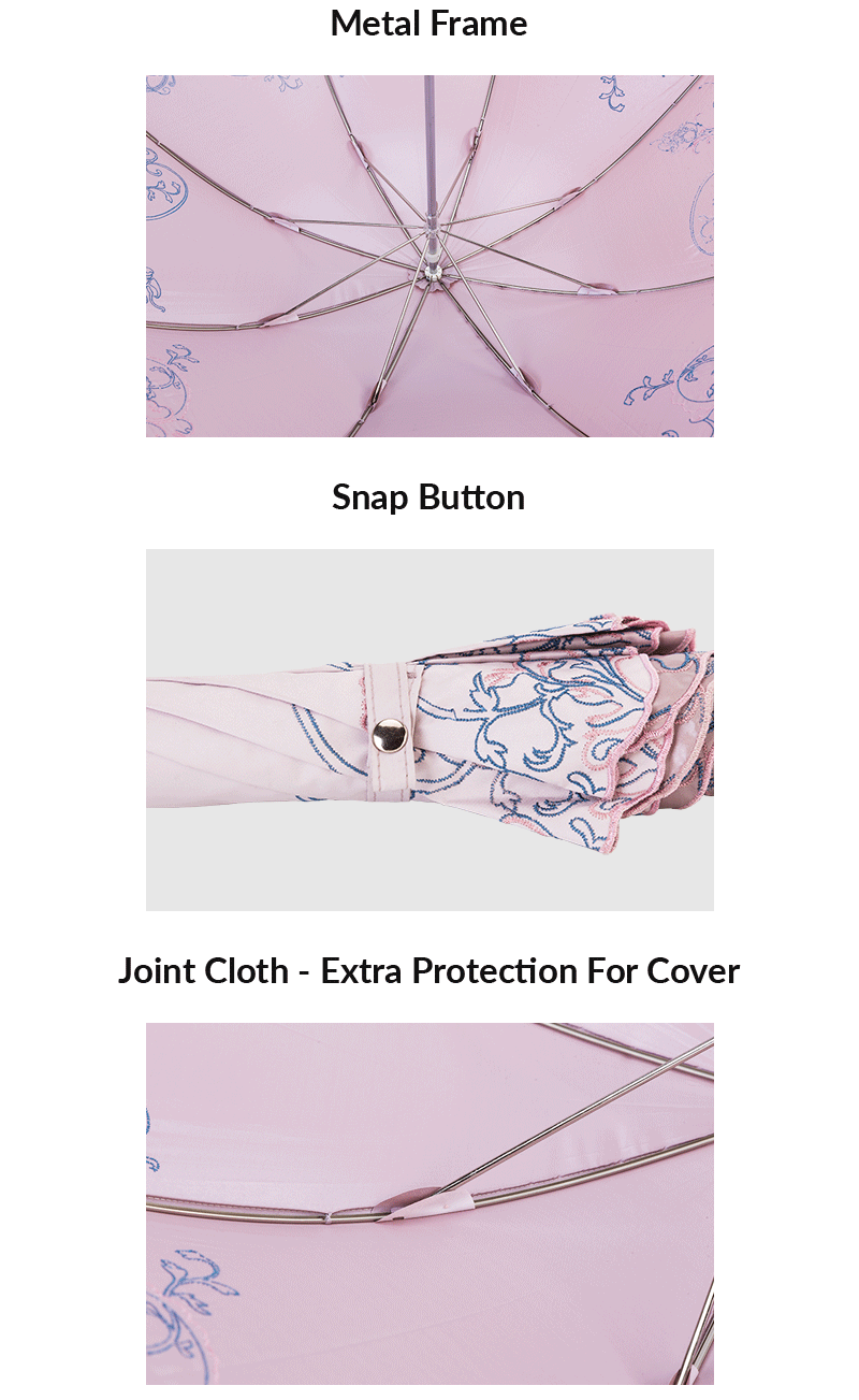 ピンク刺繍女性Sストレートパラソルデザイン Pink Embroidery Women S Straight Parasol Design